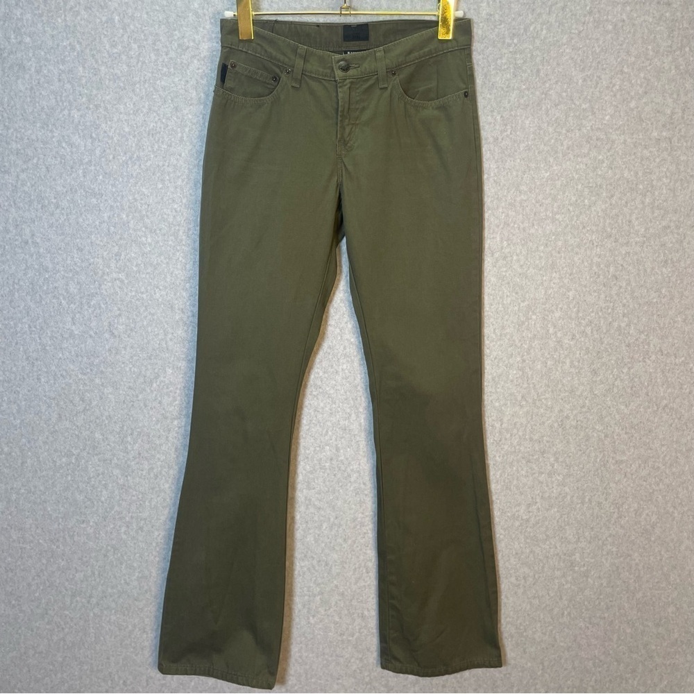 Vintage Anna Sui Utility Y2K Green Cotton Straight Leg Pants